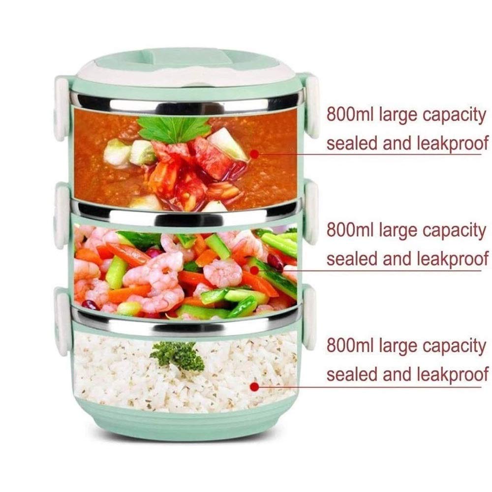 scatola per il pranzo, Bento Boxes Bento Box impilabile for adolescenti e adulti, Lunch Box portatile isolato in acciaio inossidabile a prova di perdite, Lo