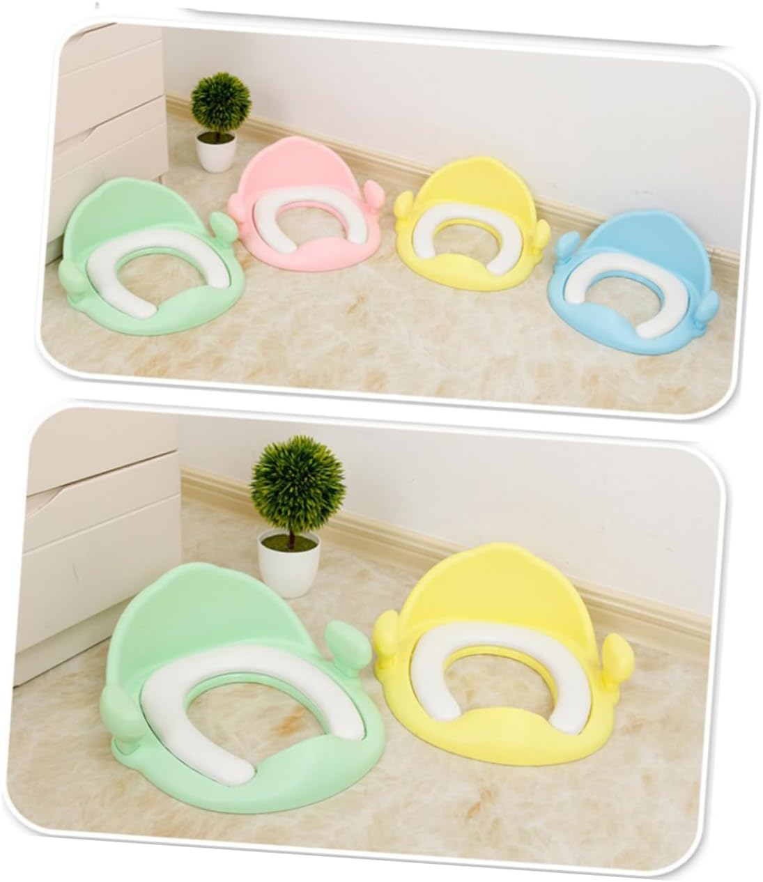 Boy Girl Toilet Trainer Ring Non-slip Surface for Toddlers Environmentally Friendly Compatible with All Toilets Green Training Seat