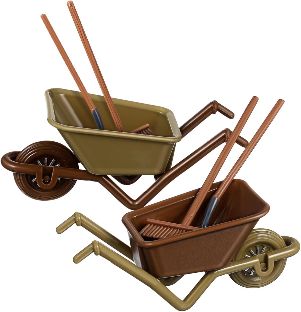 ABOOFAN Miniature Wheelbarrow Set: Realistic 1:12 Fairy Garden Decor for Backyard Micro Landscapes