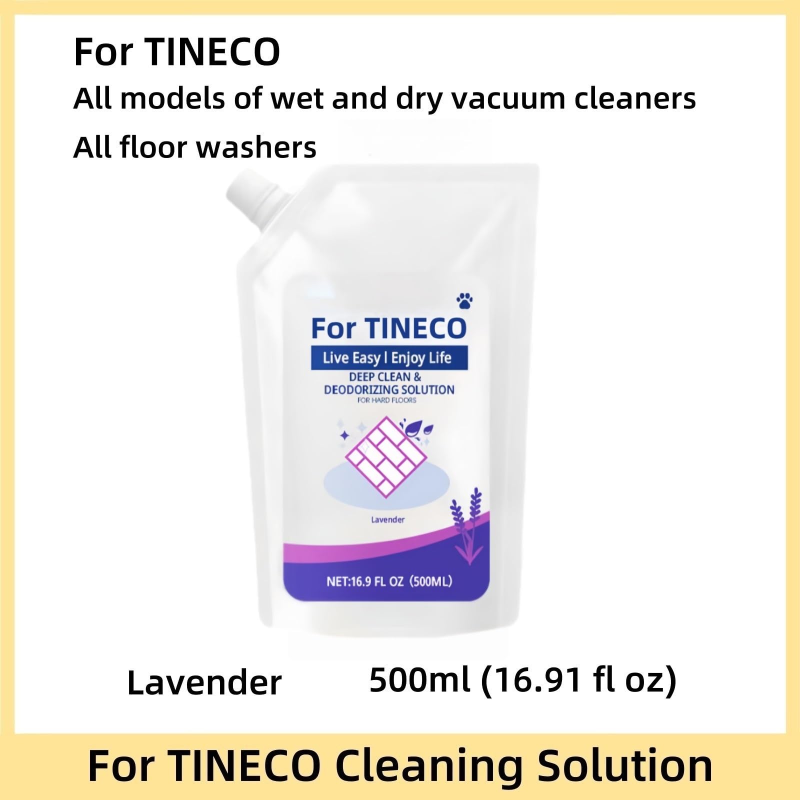 Soluzioni For La Pulizia Dei Pavimenti Al Profumo Di Lavanda Da 500 Ml. Compatibile For Tineco Floor ONE S3/S5/S6/S7/IFLOOR3/IFLOOR2/IFLOOR(2PCS 1000ML)