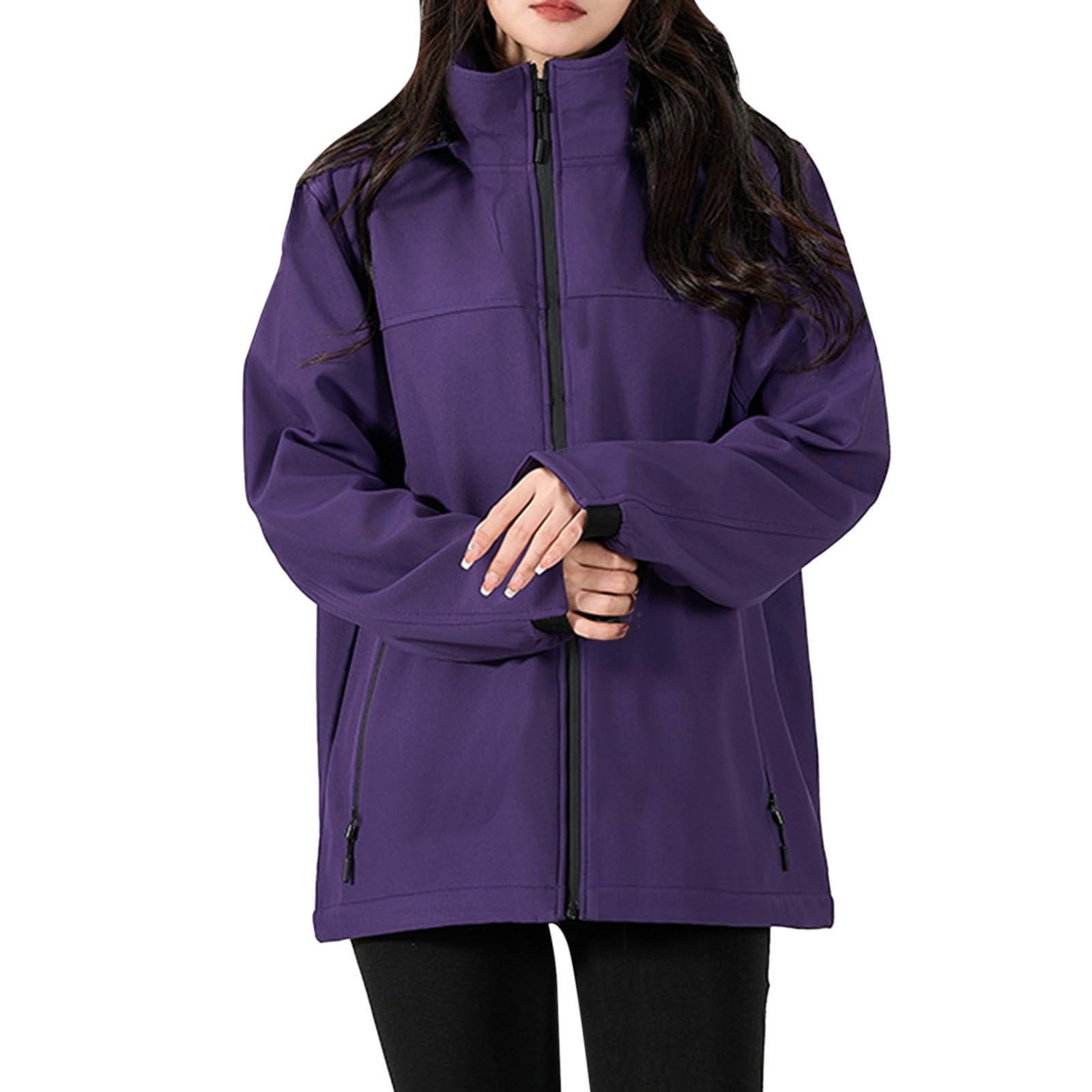 Generisch Regenjacke Damen Wasserdicht Atmungsaktiv Outdoor Bergsteigen Sportbekleidung Mit Kapuze Lässig Wandern Regenjacke Mittellang Windbreaker Jacke Mantel Jackenerweiterung Babytrage