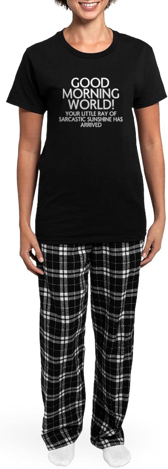 CafePress Good Morning World Pajamas Womens Novelty PJ Sleepwear