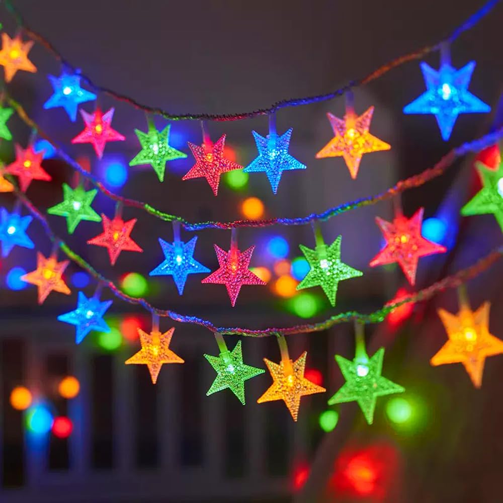 Mucher Multicolor String Lights Star Fairy Lights With 6M 40 Led Decorative Lighting For Anywhere (Multicolor)