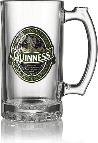 Guinness Green Collection Tankard - Taza grande de vidrio para cerveza