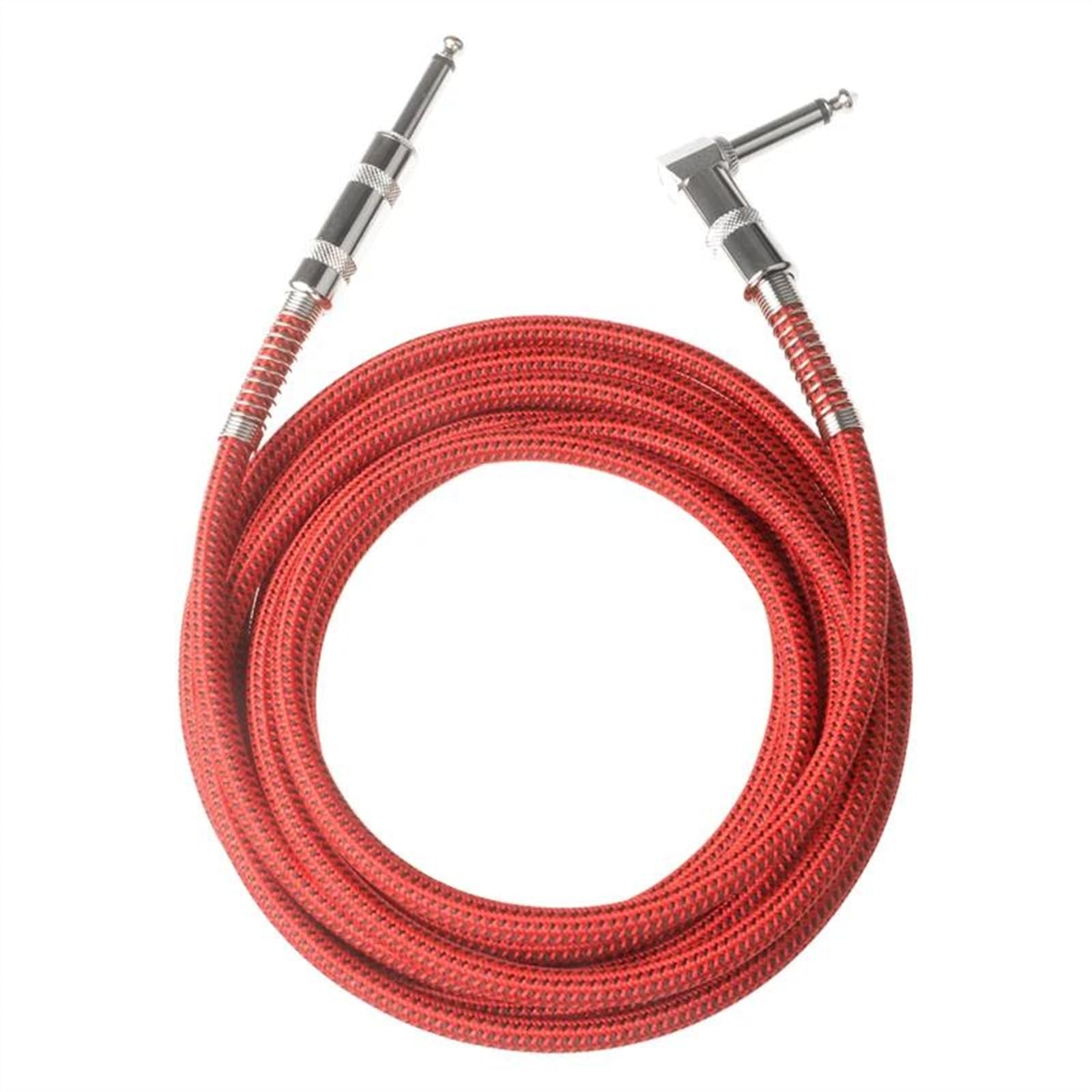 Pleciony Drut Gitarowy 3 M 6,35 Mm Ekranowany Przedłużacz Audio Z Miedzi Beztlenowej Do Gitary Kabel do Instrumentów Gitarowych