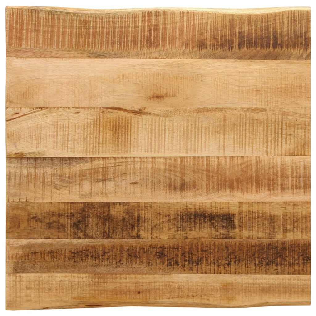 Plateau de table 40 x 40 cm en bois massif de mangue avec bord d'arbre - Mise à niveau rustique pour bureau, cuisine, bureau, salon