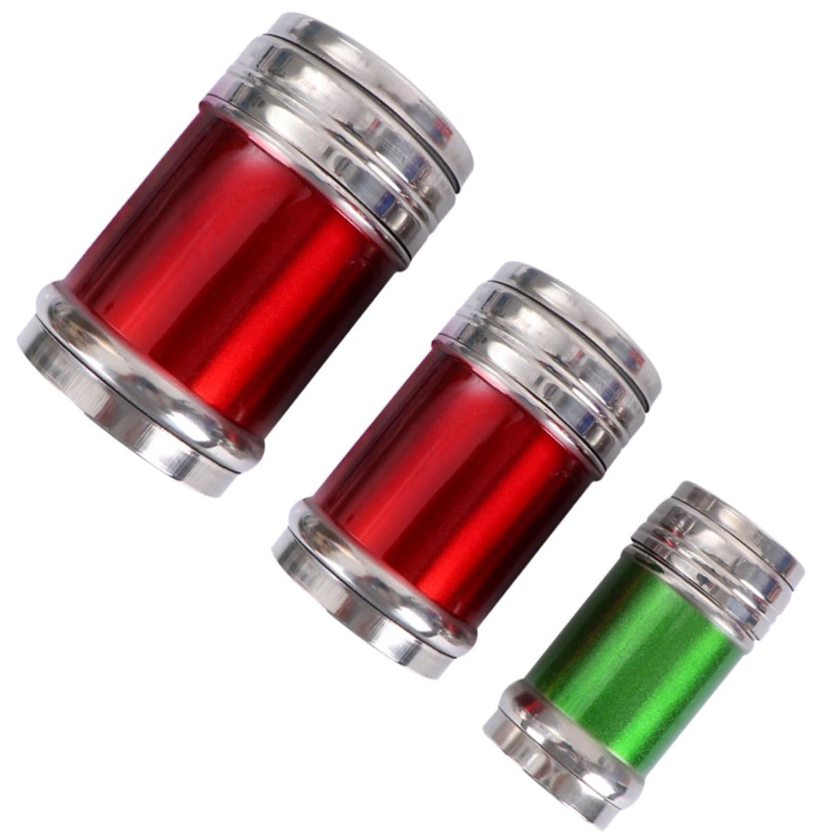 OFFSCH 3 Sizes Stainless Steel Seasoning Cans Sugar Shaker for Kitchen Pepper Salt Spice Container for Cooking Baking Random