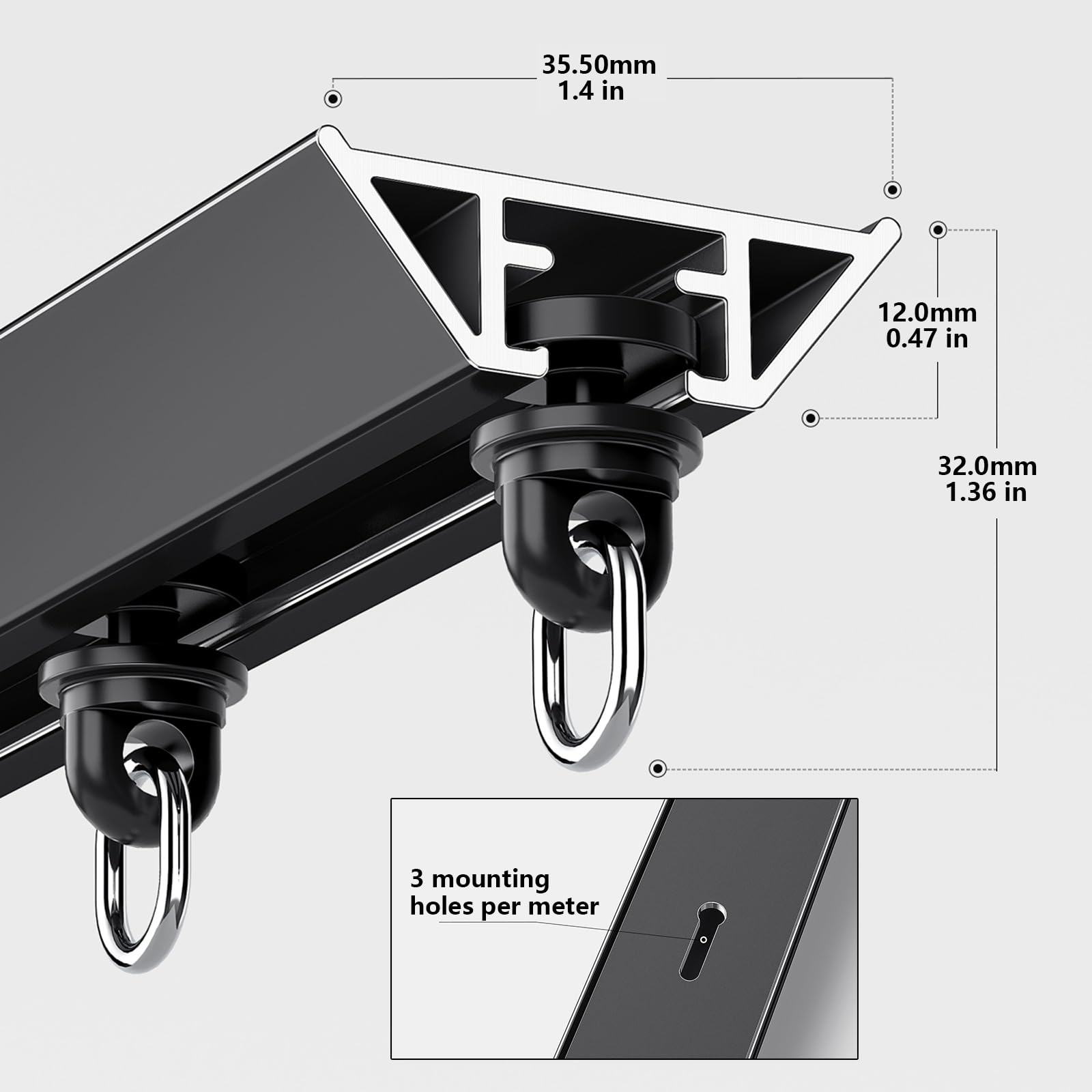 Smukła szyna do zasłon sufitowych 1,2 cm aluminiowy drążek przesuwny do sypialni szafy prysznicowej - czarna 4,3 m łatwa instalacja nowoczesny design oszczędność miejsca rozwiązanie