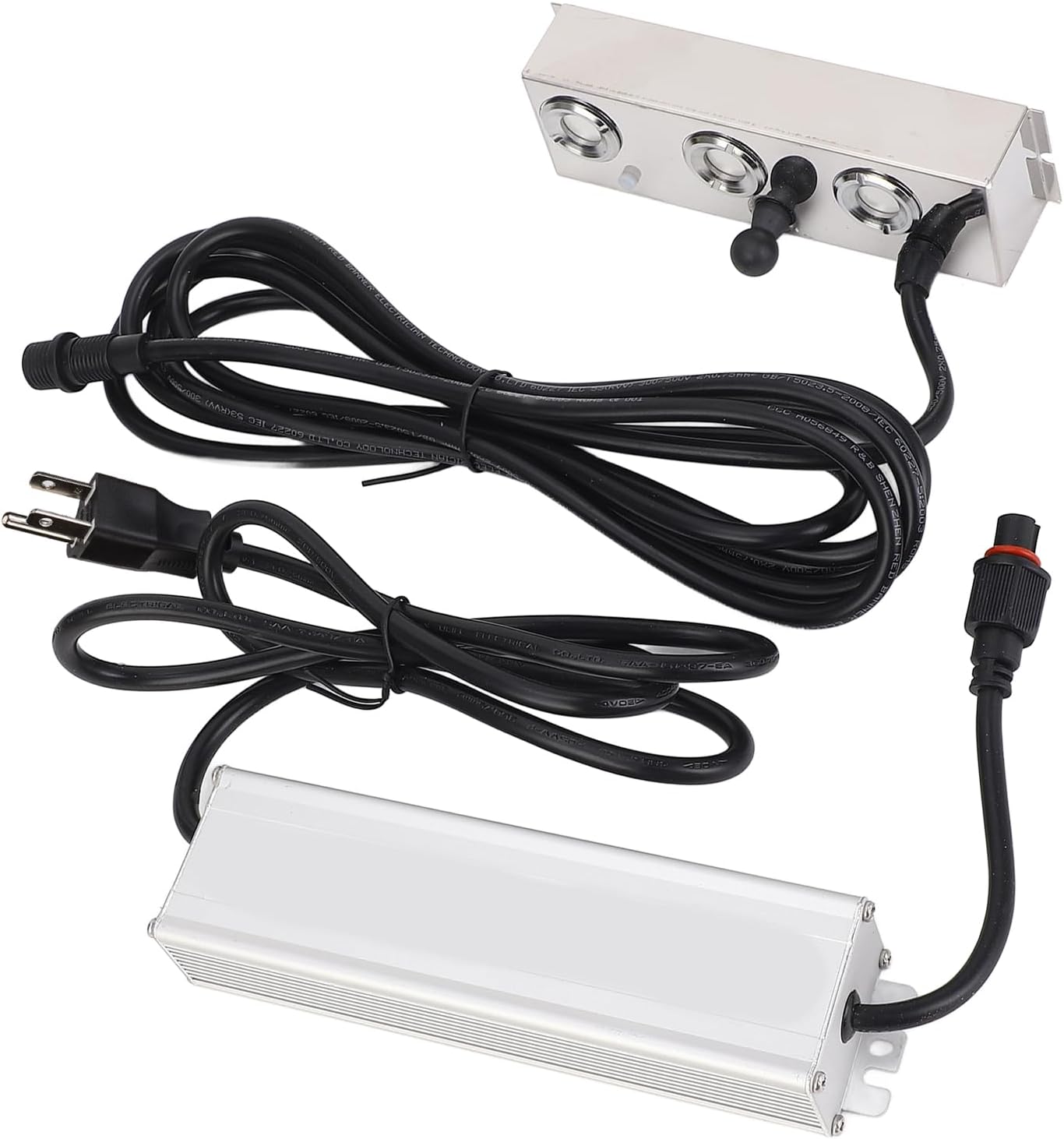 LiebeWH 3 Heads Ultrasonic Fogger, Stainless Steel Humidifier for Aquariums and Ponds, 1.5LH Mist Output (US Plug)