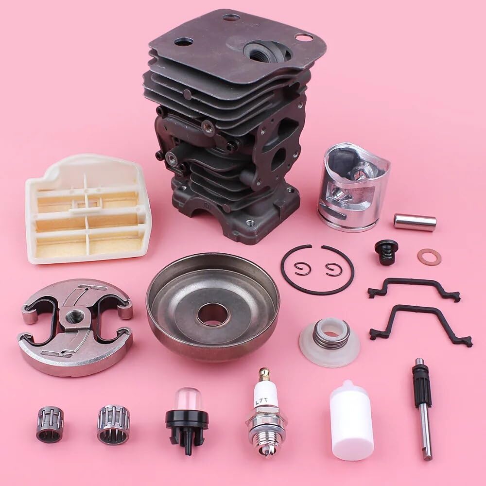 Zestaw tłoka cylindra 44mm do Husqvarna 445 450 .325 7 zębów bęben sprzęgła filtr powietrza paliwa pompa olejowa piła łańcuchowa wymień część zamienną Zestaw cylindrów piły łańcuchowej
