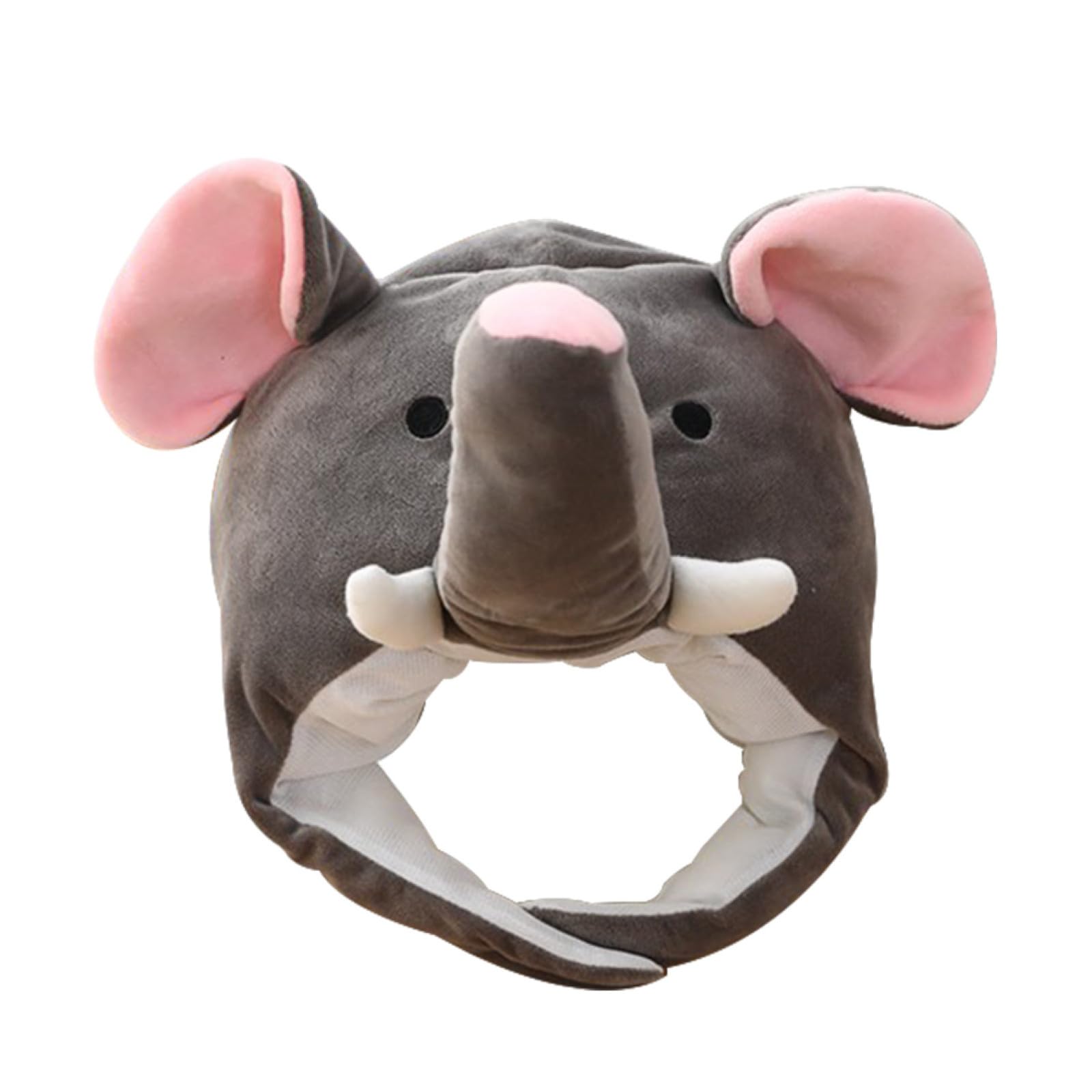 Cabilock Sombrero de Disfraz Forma de Elefante Grande de Peluche Gris, Gorro de Fiesta Divertido para Carnaval, Juegos de Rol y Eventos Festivos, Accesorio Único para Adultos y Niños