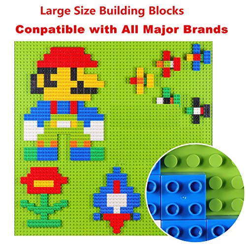 Build On Wall Or Table - Customize Building Block Wall, 8 Pack (10" X 20") Self Adhesive Building Base Plate, 440 Pcs Compatible With All Major Brand Brick - Fastest And Easiest Diy Fun Wall And Desk #TOP1