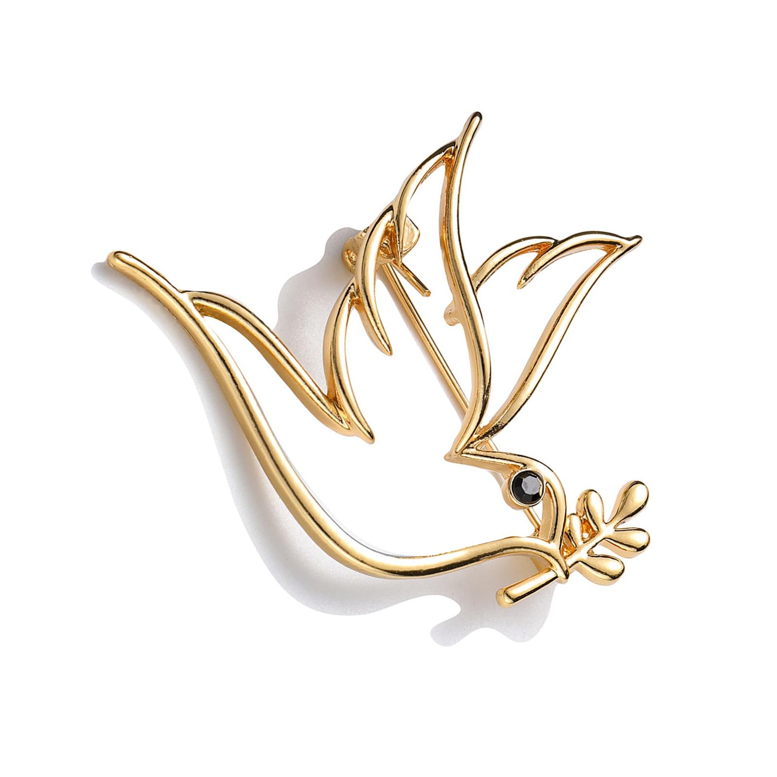 Maxtonser Hollow Carved Peace Doves And Branch Pin Vintage Styles Alloy Vintage Alloy Doves Pin Accessory For Formal Outfits