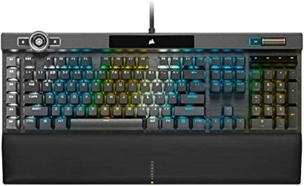 Corsair K100 RGB Mechanical Gaming Keyboard - Cherry MX Speed RGB Silver Keyswitches - PBT Double-Shot Keycaps - Elgato Stream Deck and iCUE Compatible - QWERTY NA Layout - Black