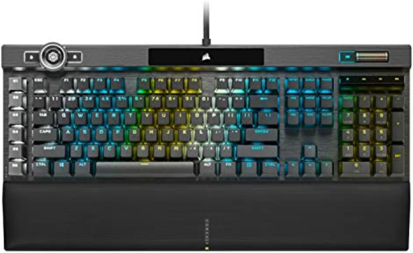 K100 RGB Mechanical Gaming Keyboard - Cherry MX Speed RGB Silver Keyswitches - PBT Double-Shot Keycaps - Elgato Stream Deck and iCUE Compatible - QWERTY NA Layout - Black