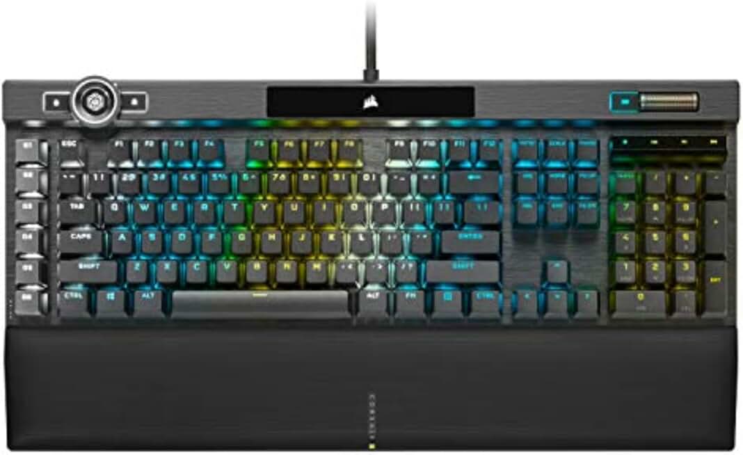 Corsair K100 RGB Mechanical Gaming Keyboard - Cherry MX Speed RGB Silver Keyswitches - PBT Double-Shot Keycaps - Elgato Stream Deck and iCUE Compatible - QWERTY NA Layout - Black