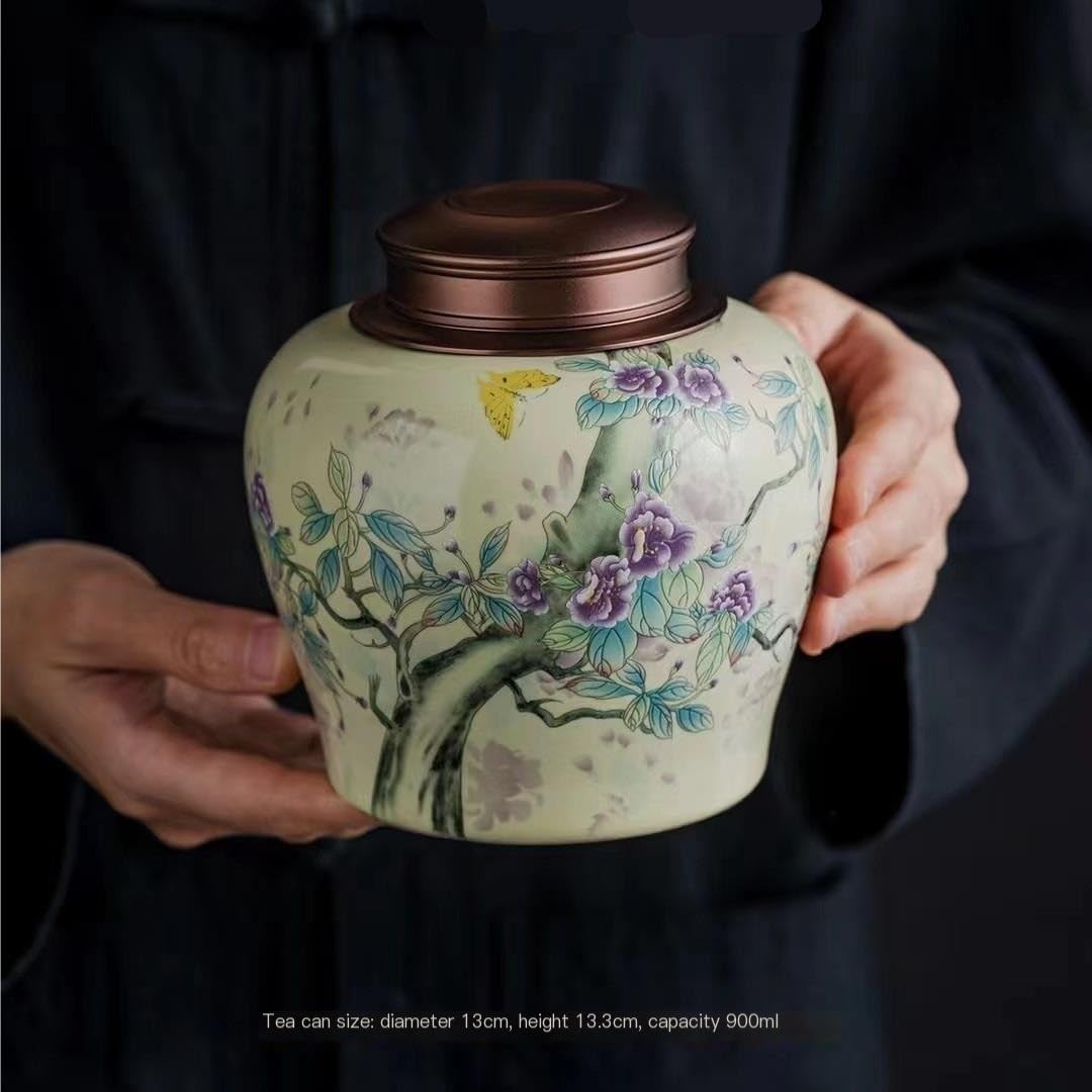 Pojemniki na herbatę luźną Ceramiczny luźny pojemnik do przechowywania herbaty słoik do przechowywania herbaty pudełko na prezent domowy uszczelniony słoik kuchenny słoik do przechowywania przypraw