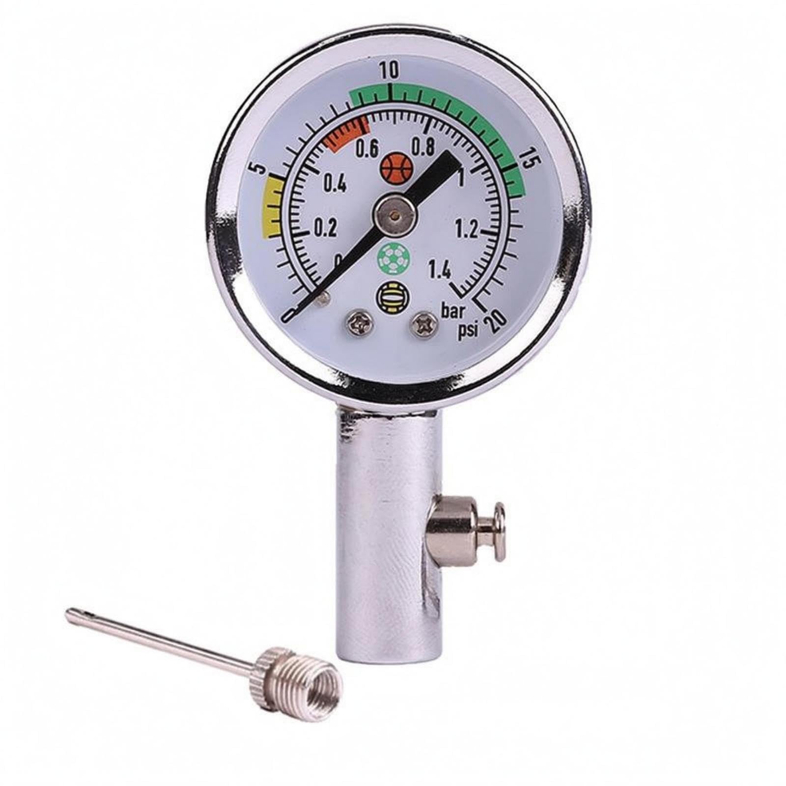 CALANDIS Sports Ball Pressure Gauge Two-Unit Scale Ball Pressure Gauge Metal Body Regular-image-17