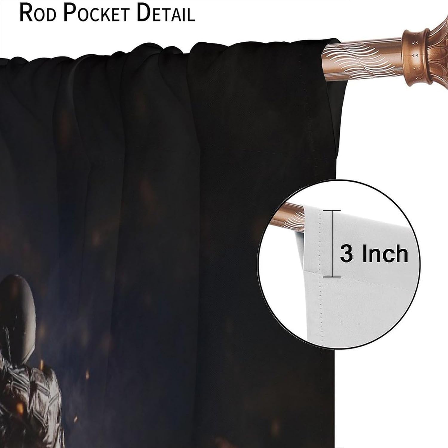 Vintage Motorcycle Blackout Curtains Flame Flames Surround Motorcycle Black Background Printed Curtains Boys Girls Room Rod Style Printed Curtains 42x63 Inch