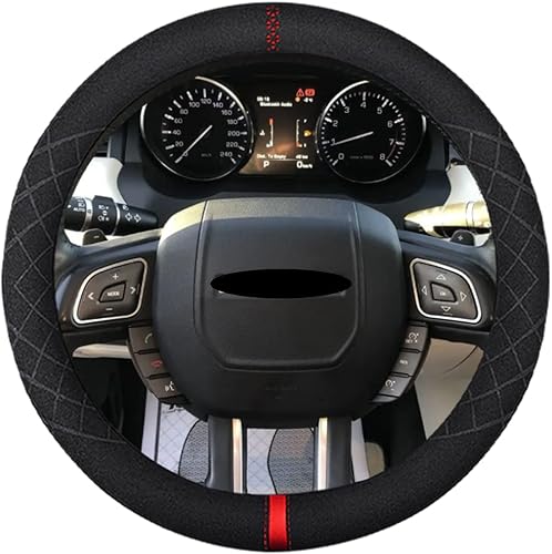 Miniatura 3 de Funda de gamuza para volante, compatible con Land Rover Discovery Sport Evoque Freelander de piel de gamuza deportiva antideslizante, accesorios