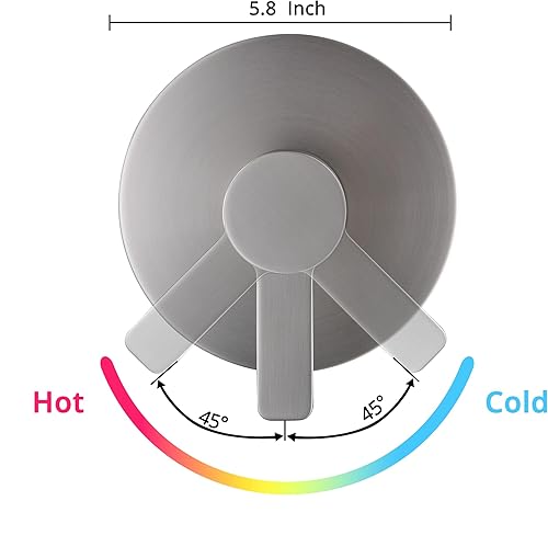 Miniatura 6 de Manija de válvula de ducha, kit de llave mezcladora de ducha de baño, válvulas de control de ducha de montaje en pared, válvulas rugosas de tina de