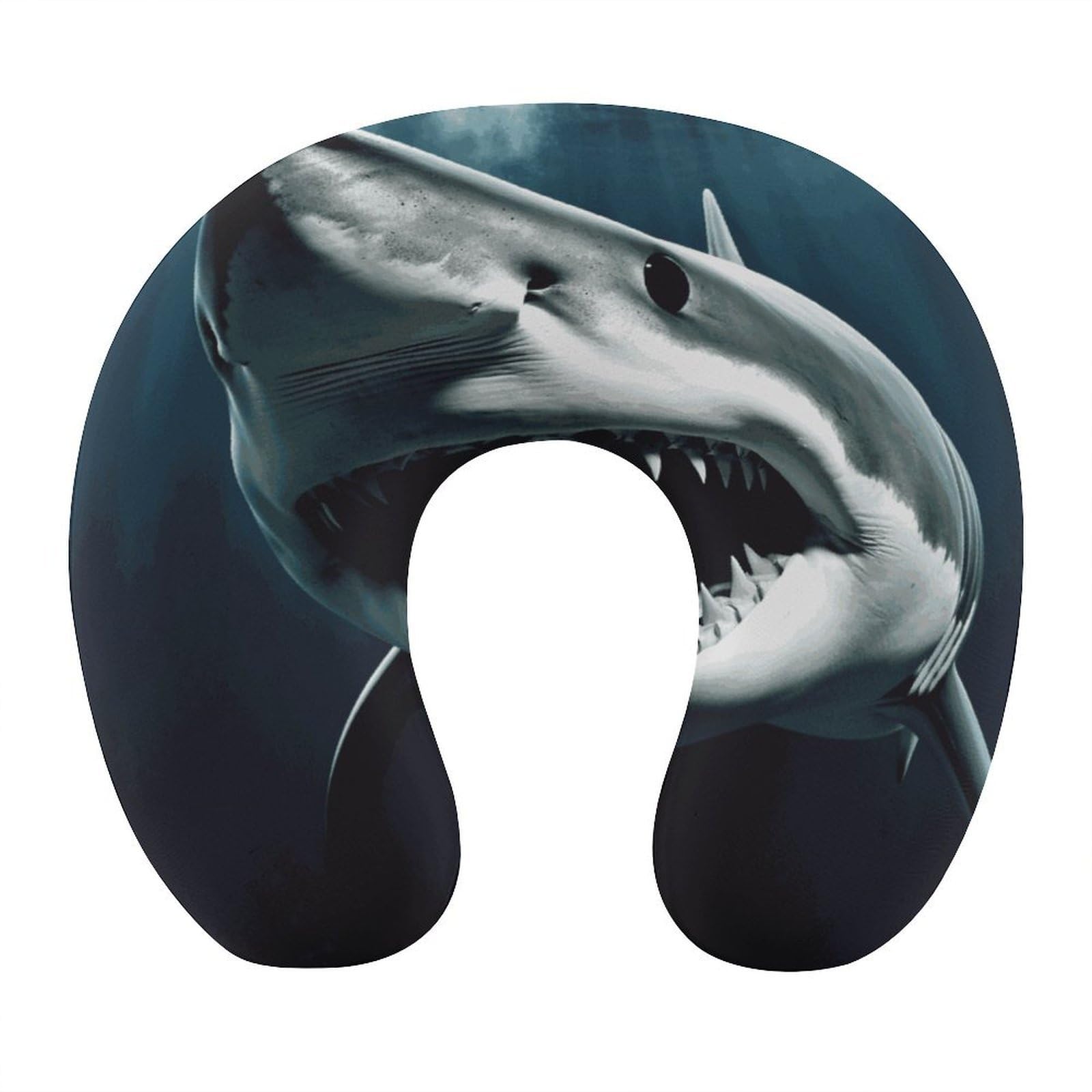 Adfgyerh Style Shark U-Shaped Pillow，Memory Foam Pillow Core，Cushion ，Provide Neck Support ，Travel Pillow，Suitable For Airplanes, Cars, Homes, And Offices.