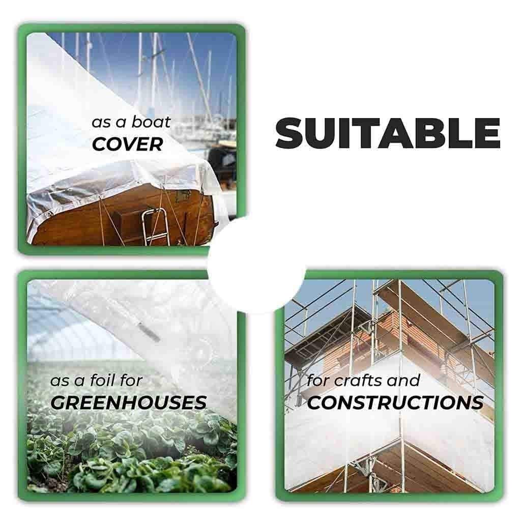 DUCCM Transparant zeil met ogen, Waterdicht Tarpaulin thermische isolatie weerbestendig doorzichtig zeil met grommets meerzijdig voor onkruidbarrière tuin broeikasplaten bladeren DUCCM Transparant zeil met ogen, Waterdicht Tarpaulin thermische isolatie weerbestendig doorzichtig zeil met grommets meerzijdig voor onkruidbarrière tuin broeikasplaten bladeren