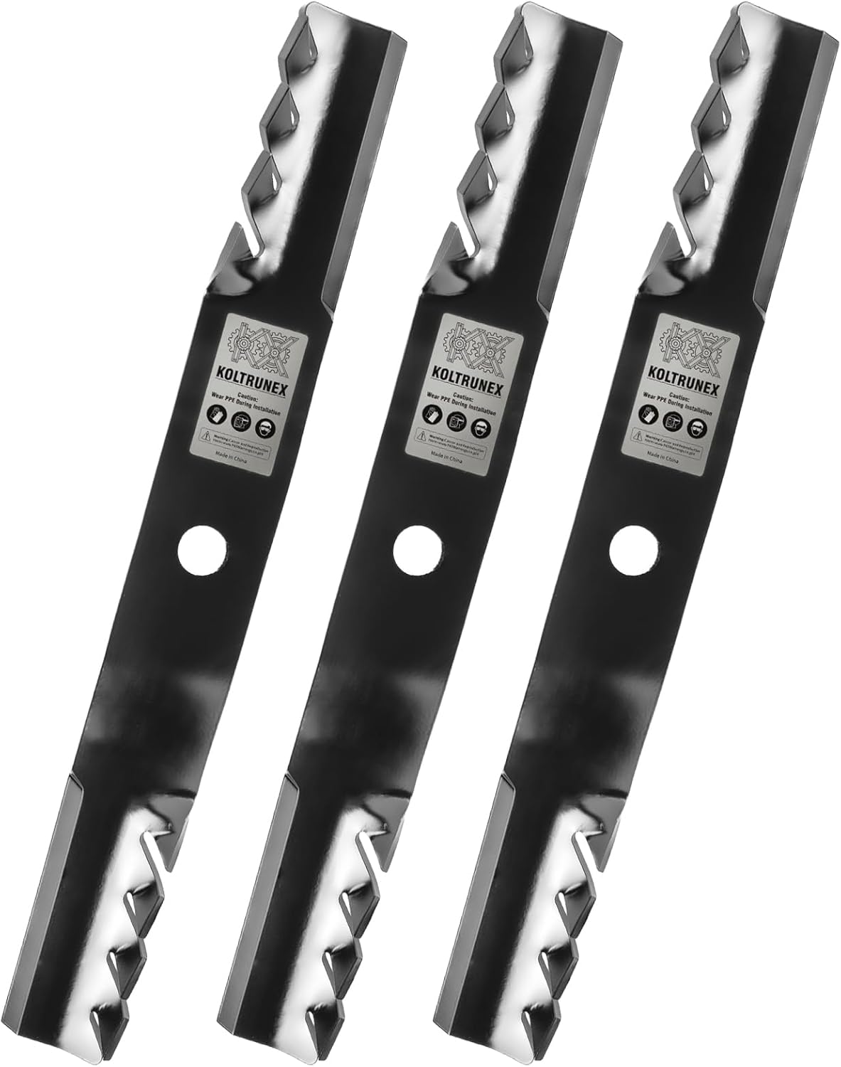 Heavy Duty Mower Blades 20.51" Replacement for Kubota K5371-34330 K5371-99020 K5371-34340 60 Inch Deck Circle Center Hole 3PCS