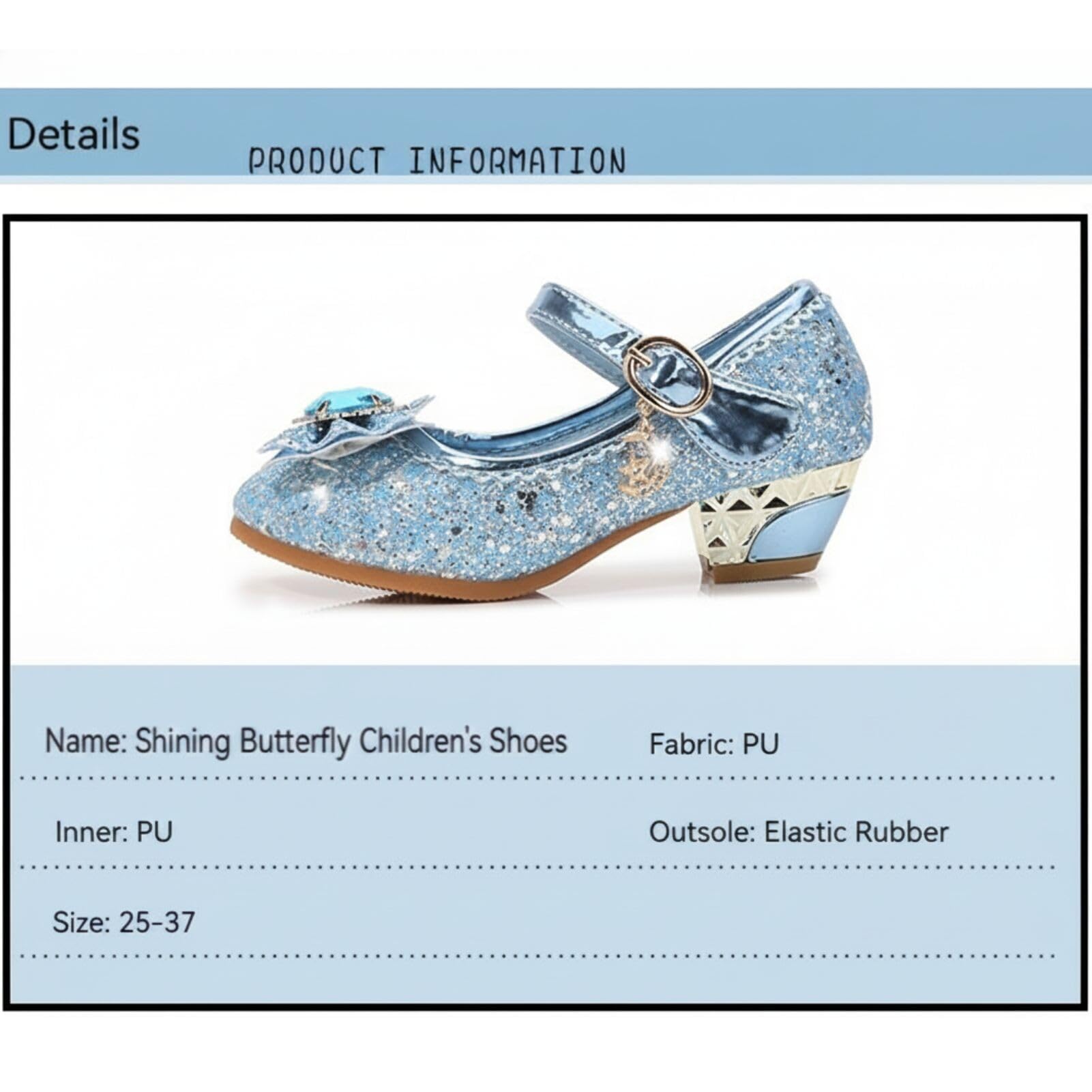 Fille Chaussure Talon Princesse Enfant Ballerine Paillettes Noël Carnaval