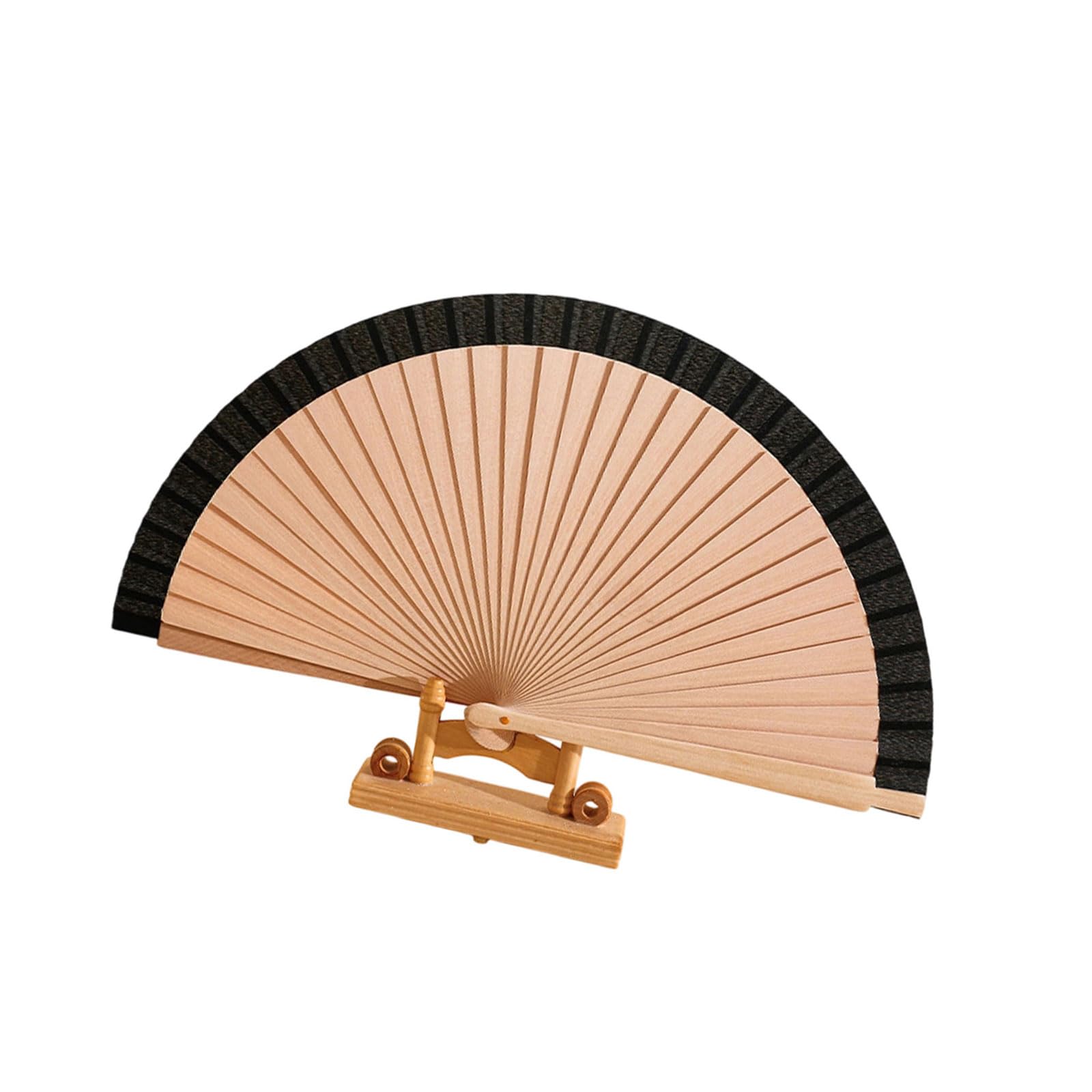 Gissroys Wooden Handheld Folding Fan Decorative Hand Fan Foldable Wood Hand Fanned for Wedding Decorations Photography Props Foldable Wood