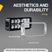 Vista 5 de Agrieyes Luces estroboscópicas ámbar 2 en 1, con luz de posición roja, luces intermitentes de base de aluminio para vehículos de rescate, luces LED