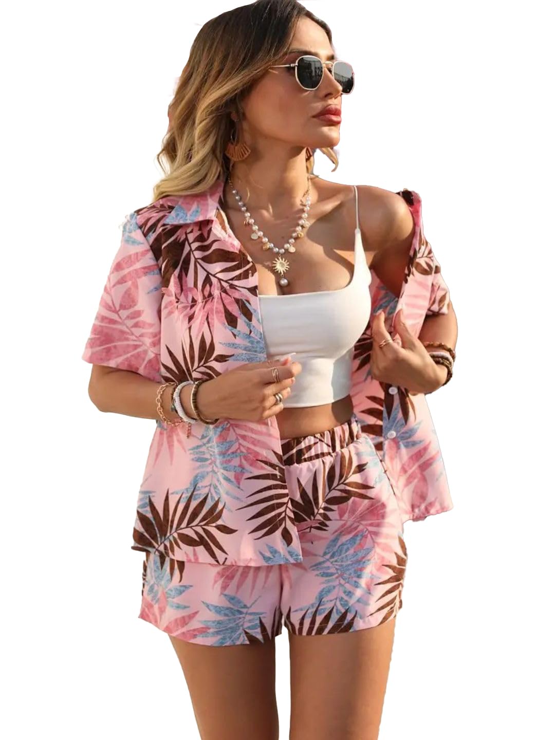 Coord Set for Women Stylish | Co-ord Set | Top and Short for Women | Matching Clothing Sets | Top & Short | 2 Piece Set | Beach Outfits-image-19