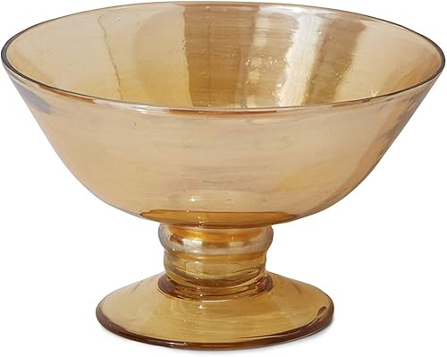 Serene Spaces Living Juego de 12 compotas de flores de vidrio ámbar con brillo, jarrones de colores para centros de mesa para decoración del hogar,