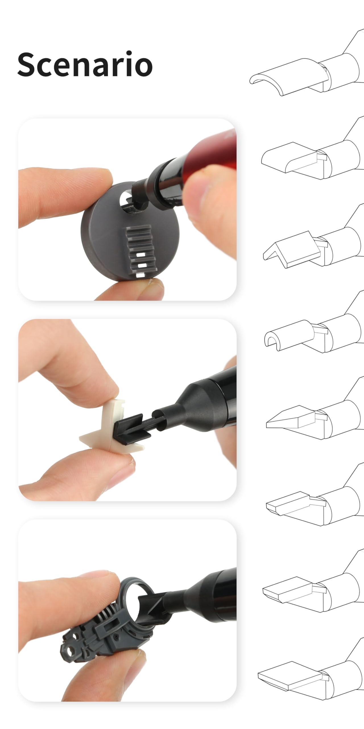 DSPIAE Levigatrice elettrica alternata con 8 teste di levigatura – compatta, portatile, precisa, perfetta per levigatura di dettagli, hobbisti, artigianato e piccoli progetti