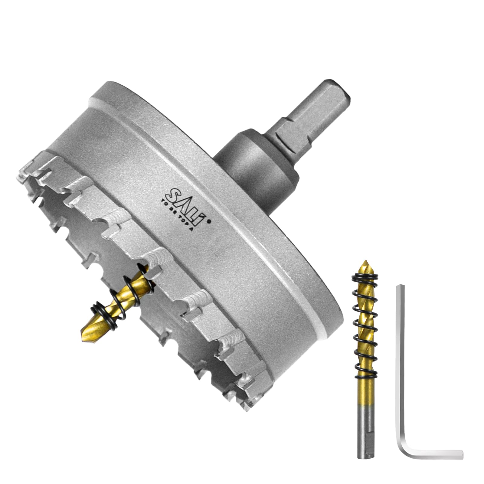 SALI 超硬 ホールソー 穴あけ ステンレス 90mm 切削工具 ホールカッター ドリルビット 電動ドリル ドライバー対応 石膏ボード・プラスチック・木材・合板・鉄板・アルミ板適用 組み立て簡単