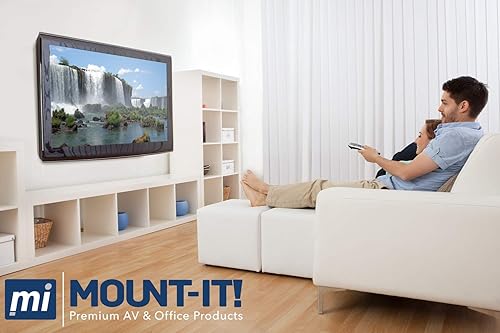 Miniatura 8 de Mount-It! Soporte de pared fijo de perfil bajo para televisores pequeños, para monitores de computadora de 13" a 27", desconexión rápida, capacidad