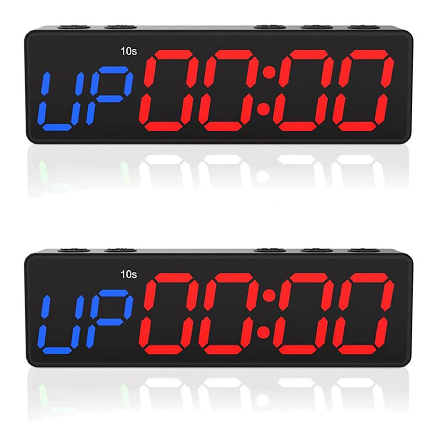 Hndhbfgrt 2X Workout Clock with Battery, Portable Mini Gym Timer with Built-in Magnet for Home Gym,Programmable Countdown/Up Timer