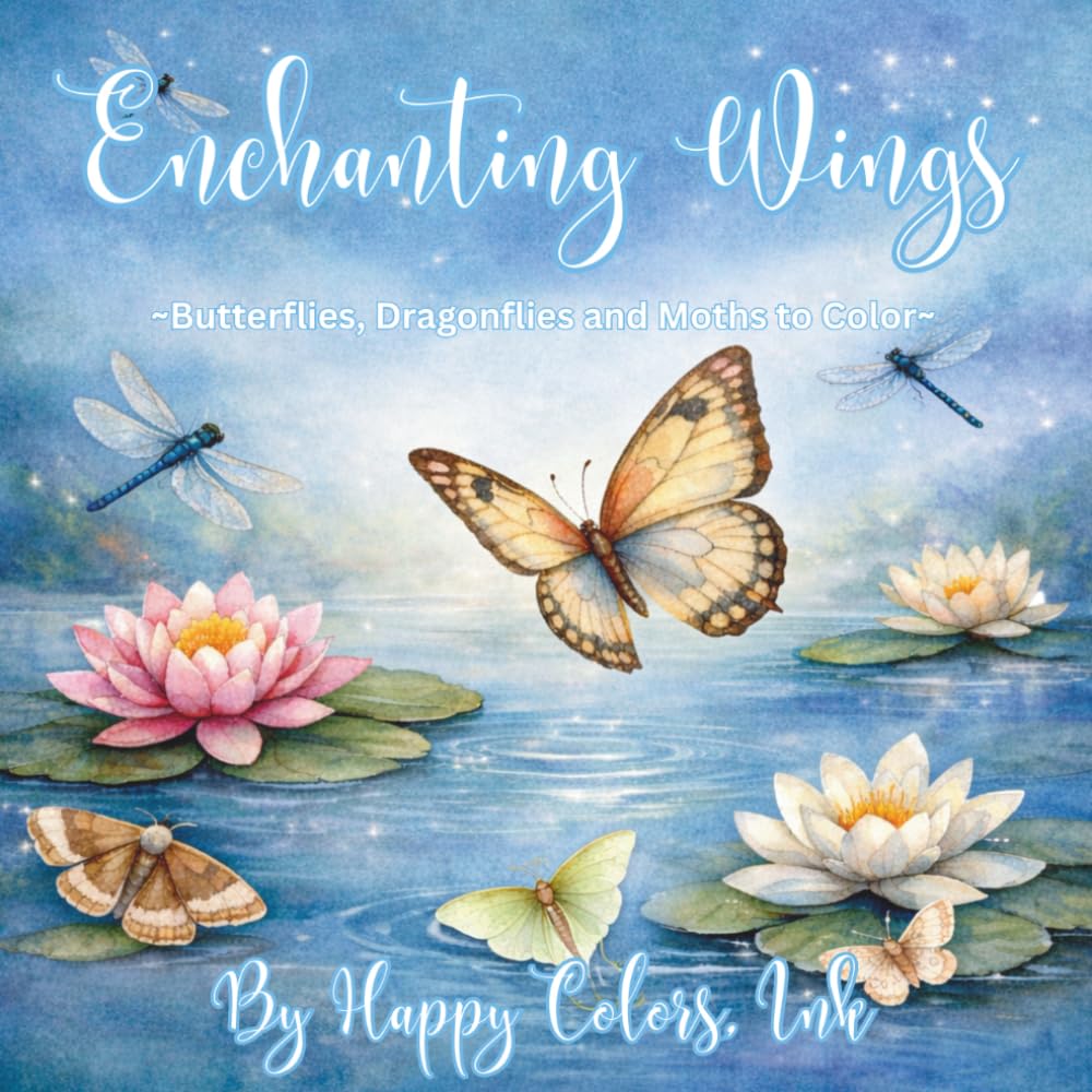 Enchanting Wings: Butterflies, Dragonflies and Moths to Color