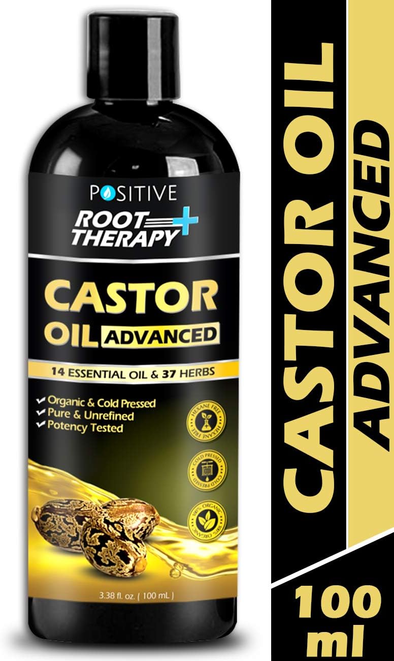 Positive Root Therapy Plus Advanced Castor Oil For Hair | Hair Fall Control | Infused With 37 Herbs and 14 Oil, 100 ml