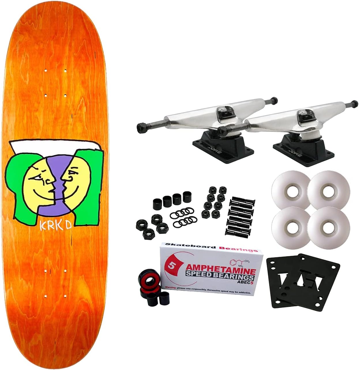 Krooked Skateboard Complete Alternate Moonsmile 9.1" Assorted