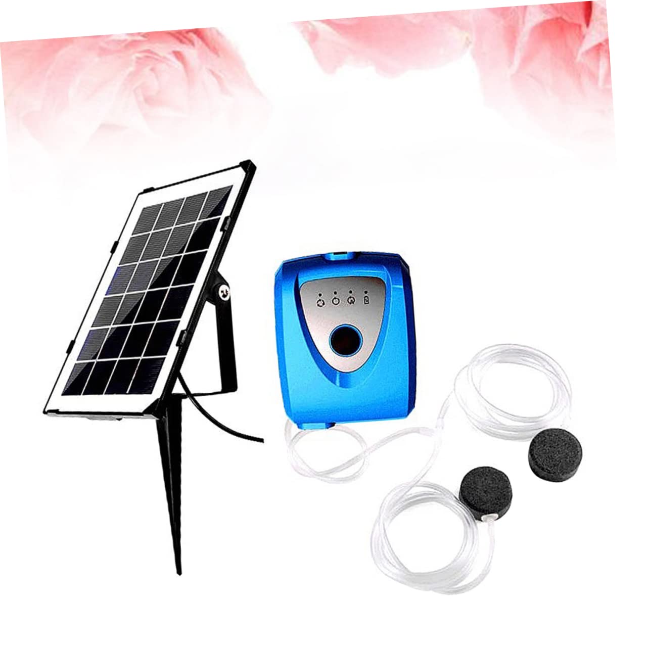 BESPORTBLE Bomba De Aire Solar para Acuarios Oxigenador De Pecera Doble Salida Bomba De Aumento De para Acuarios y Pesca Azul