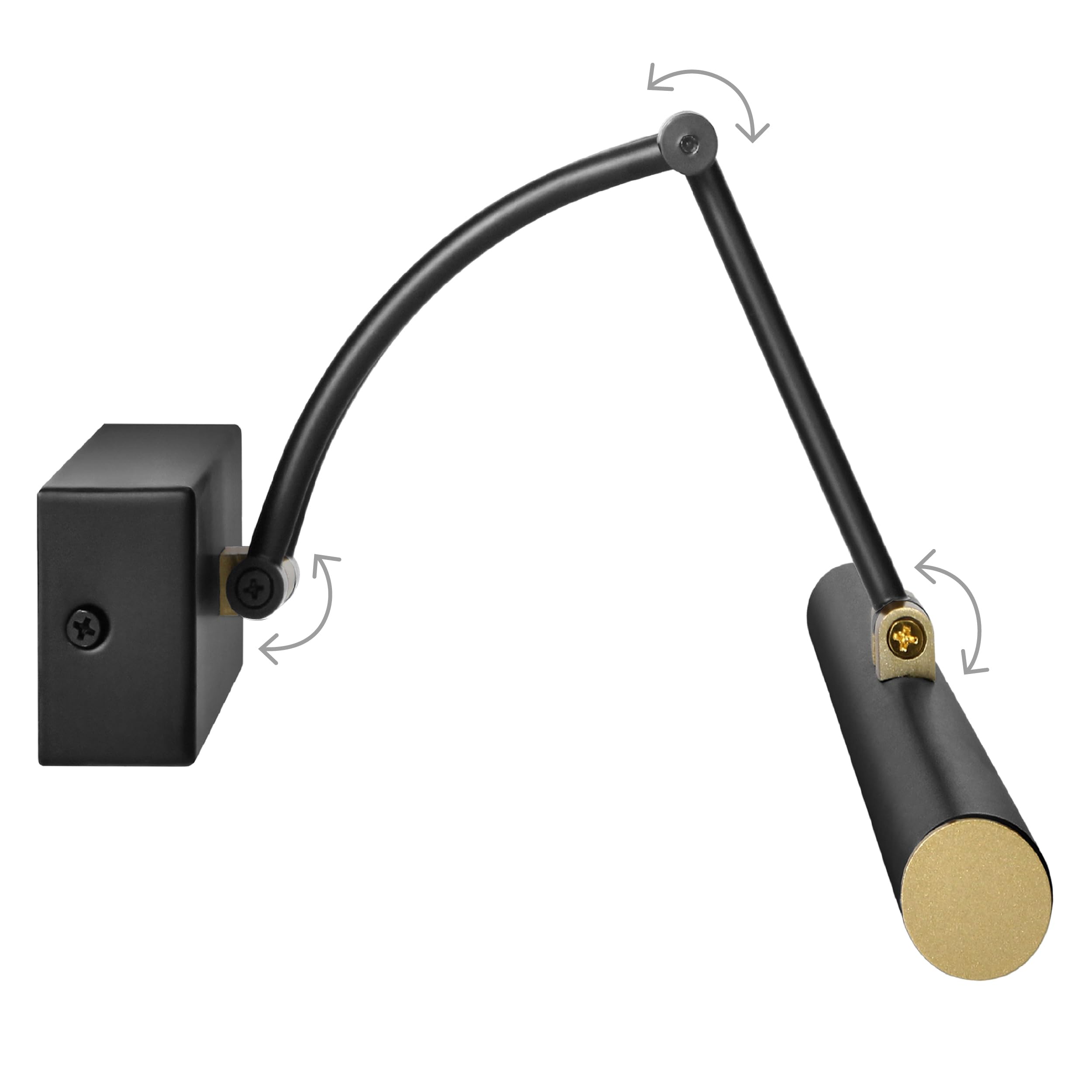 Lampada Specchio Bagno Colore Nero 4000K IP44 Applique Bagno Specchio con Braccio Mobile - Regolazione dell'Angolo di Illuminazione Design Moderno (40cm / 7W / 770lm)