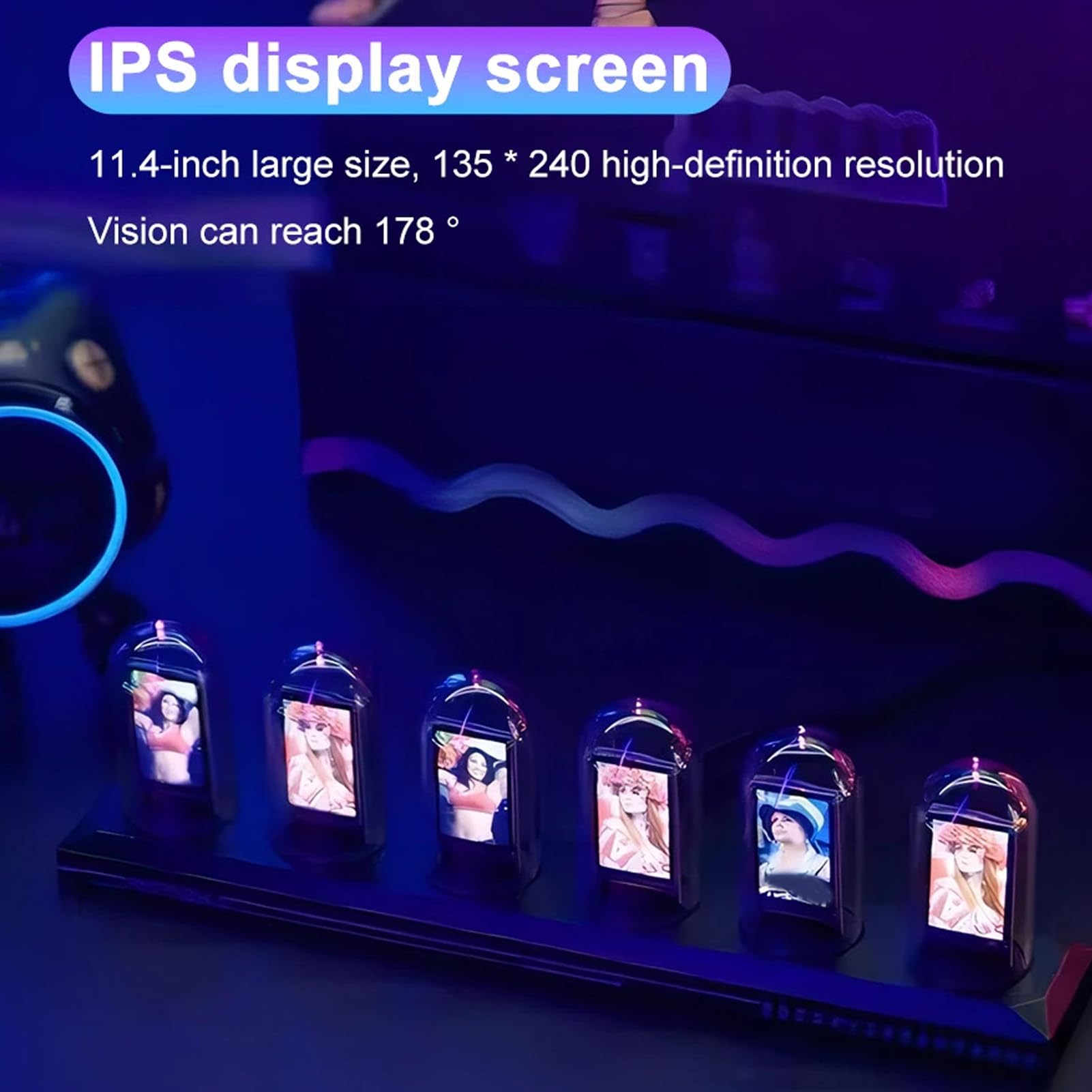 Zegar Rurowy RGB z 1,14-calowym Kolorowym Ekranem IPS