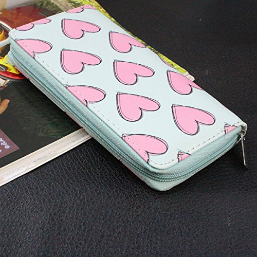 Timlee Cute Pink Heart Wallets For Girls Christmas Gift Women Zipper Around Wallet Long Purse Women Unicorn Wallets For Girls Kids (Heart) #TOP2