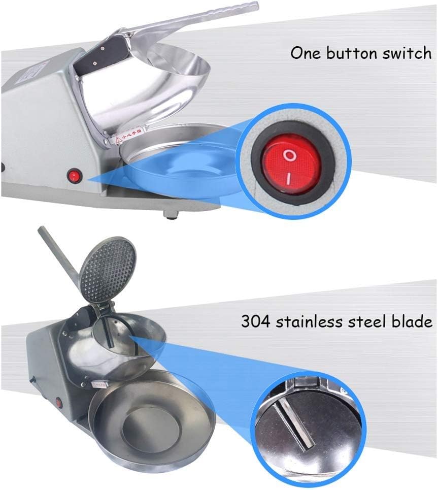 250W Electric Ice Shaver Snow Cone Maker Shaving Crusher Machine 132 lbs/hr
