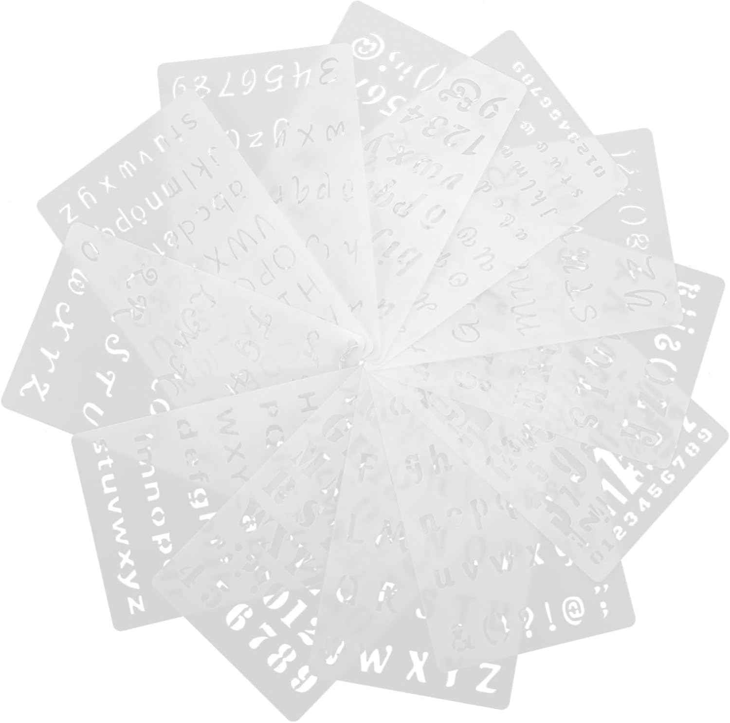 12pcs Reusable Letter Number Stencils DIY Wall Art Painting Stencils for Crafts for Drawing Journaling
