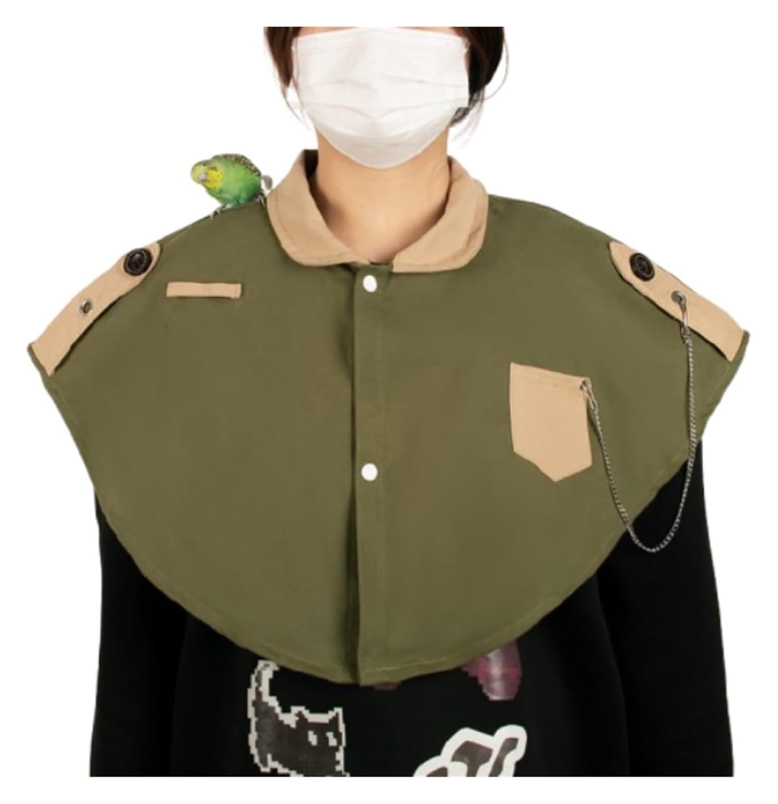 IULGFSC Parrot shoulder pads， Parrot Pad Shawl Thickened Durable Shoulder Protector(Green)
