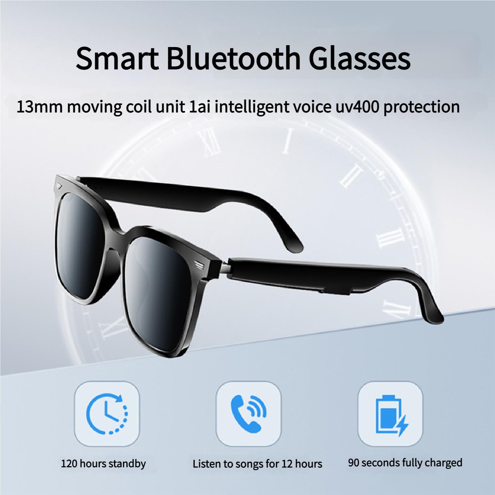 Occhiali da Sole Intelligenti con intelligenza Artificiale (IA) per Uomo e Donna, Scatto a Distanza, Controllo vocale, videochiamata, Protezione UV