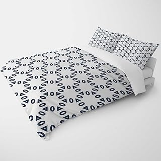 YANFENQI King Bedding Duvet Covers Light Color Geometry Lattice Line Modern Camping Themed Bedding for Kids Teens Adults (King,104