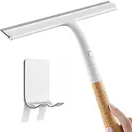 Silicone Shower Squeegee for Glass & Doors, Diveotree Multi-Purpose Squeegee for Bathroom Shower/Windows/Glass/Door, Heavy Duty Scrubber for Car Windshield Cleaning (White, 1pack)